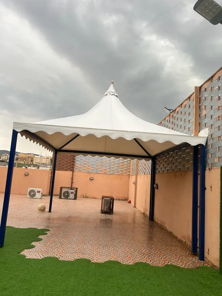 احدث تركيب مظلات هرمية في شمال الرياض 