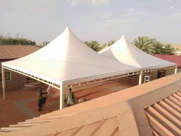 احدث تركيب مظلات هرمية في شمال الرياض 