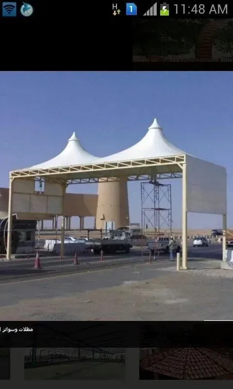 احدث تركيب مظلات هرمية في شمال الرياض 