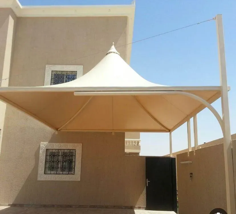 احدث تركيب مظلات هرمية في شمال الرياض 