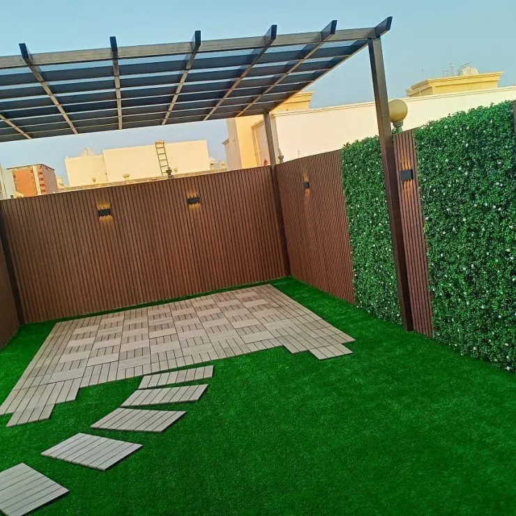 تركيب مظلات استرحات مع العشب الصناعي حي الملقا