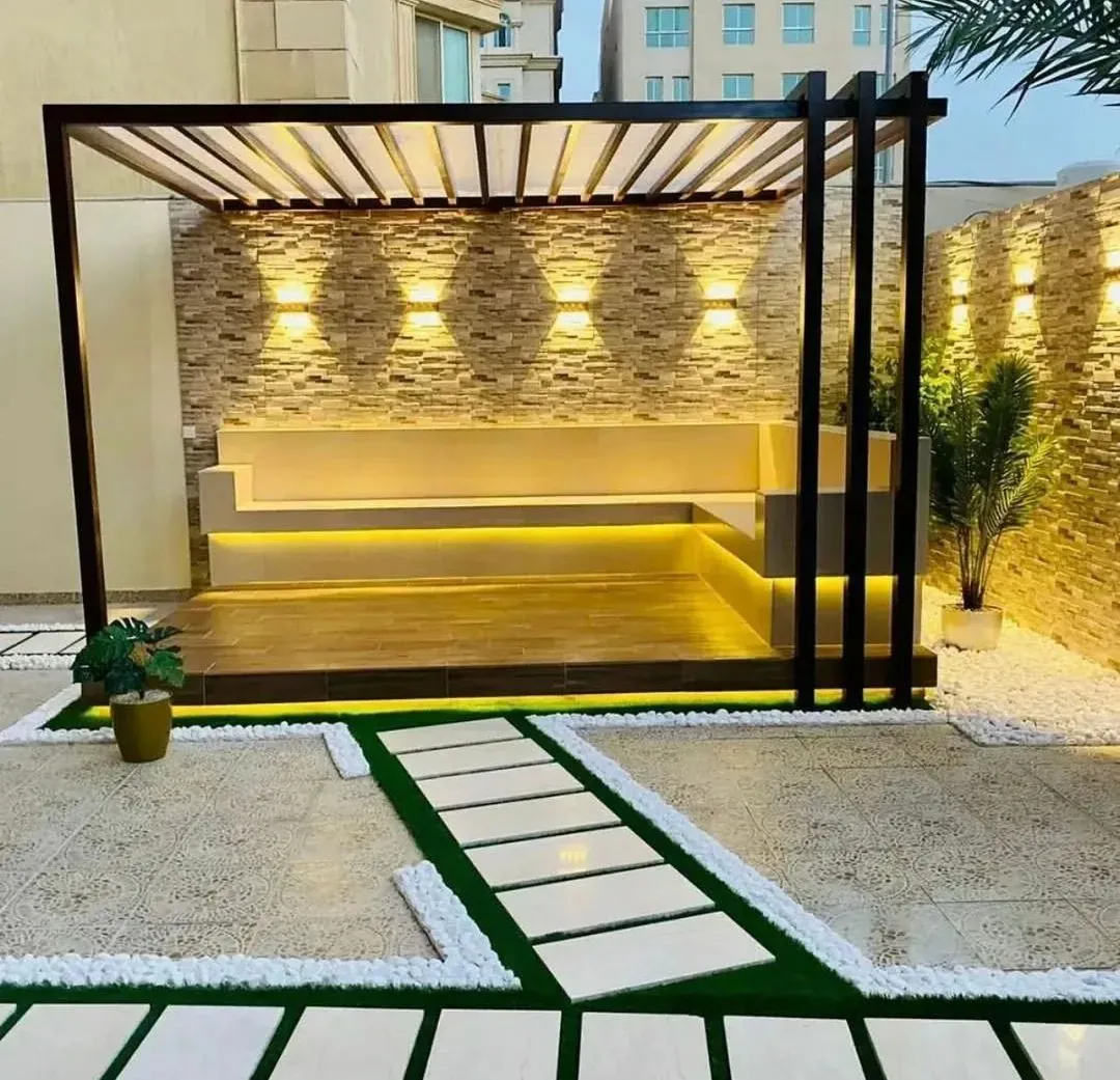 أفكار تصميم جلسات وشلالات حدائق حي الدرعية 