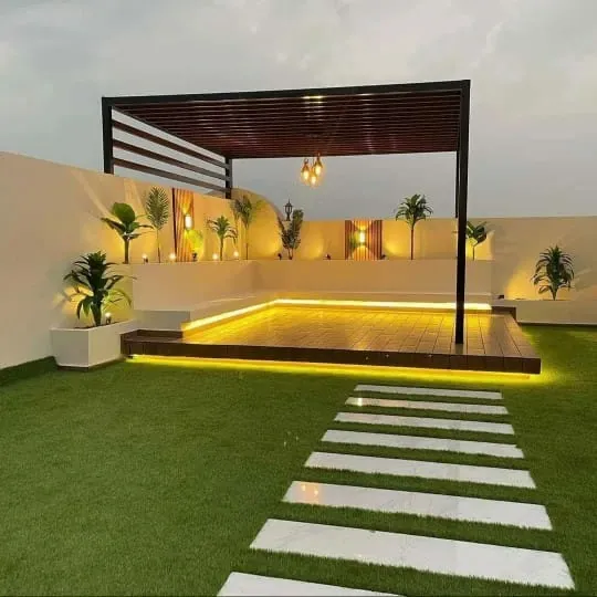 أفكار تصميم جلسات وشلالات حدائق حي الدرعية 