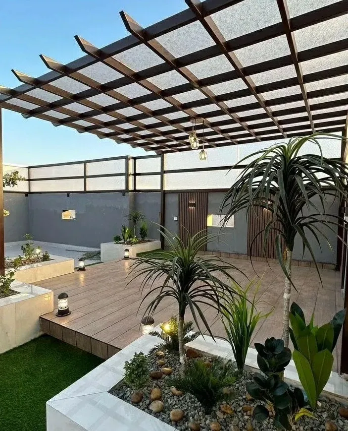 أفكار تصميم جلسات وشلالات حدائق حي الدرعية 