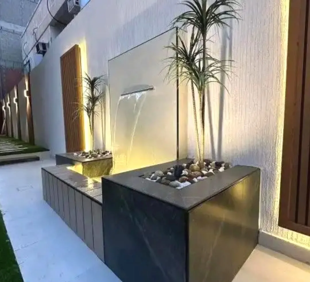 أفكار تصميم جلسات وشلالات حدائق حي الدرعية 