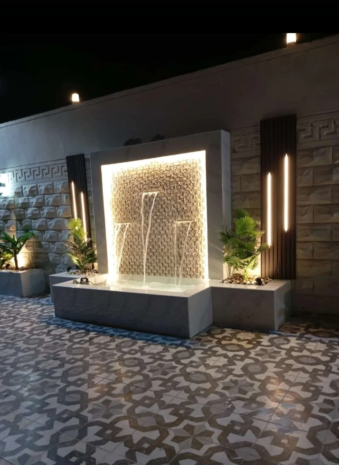 أفكار تصميم جلسات وشلالات حدائق حي الدرعية 