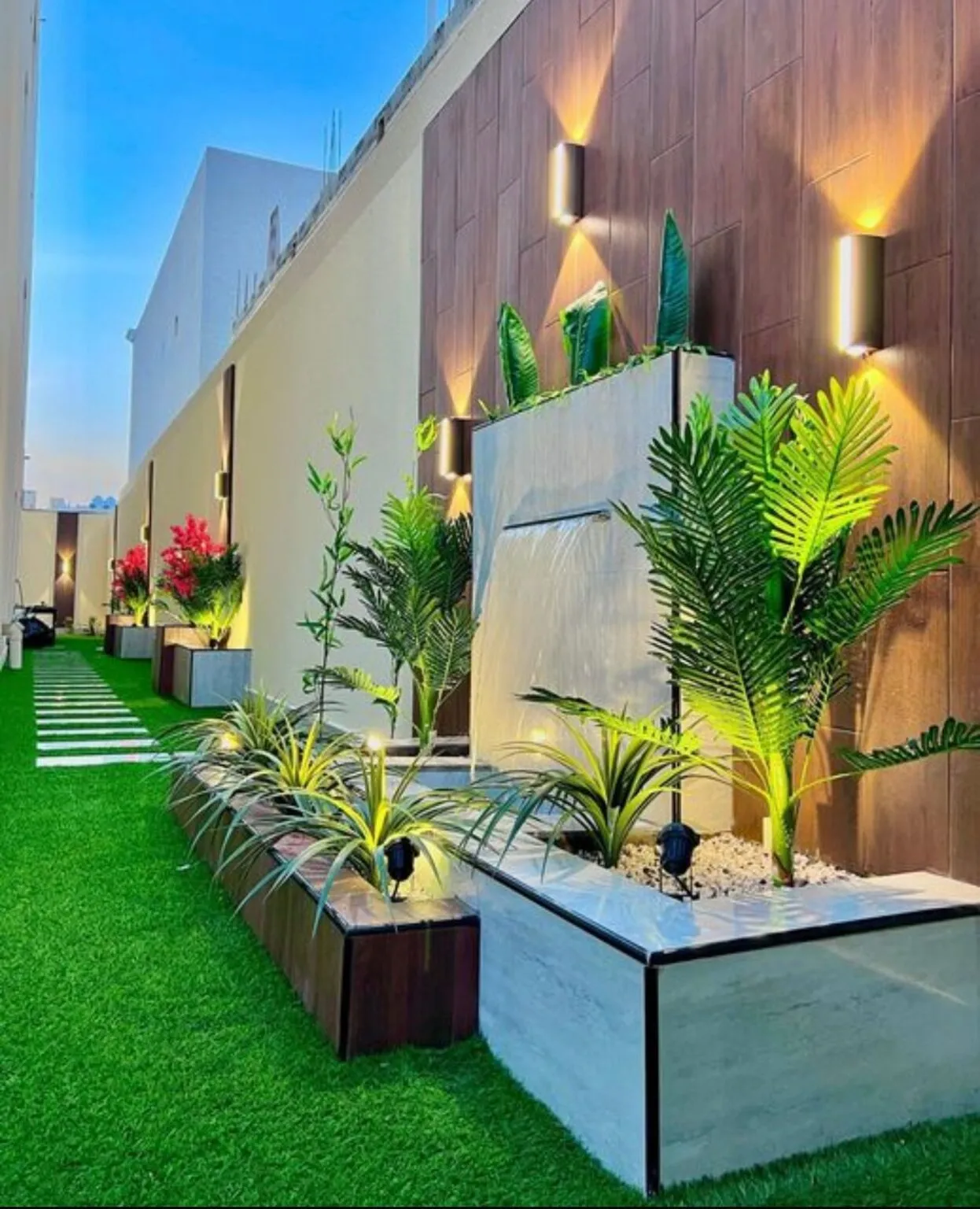 أفكار تصميم جلسات وشلالات حدائق حي الدرعية 